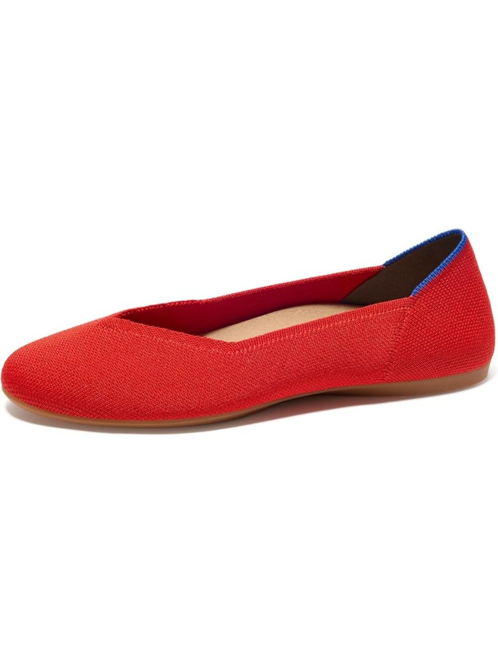 Women's Showstopper Red Pointed Toe Slip On Cushioned Insole Pull On Ballet Flat